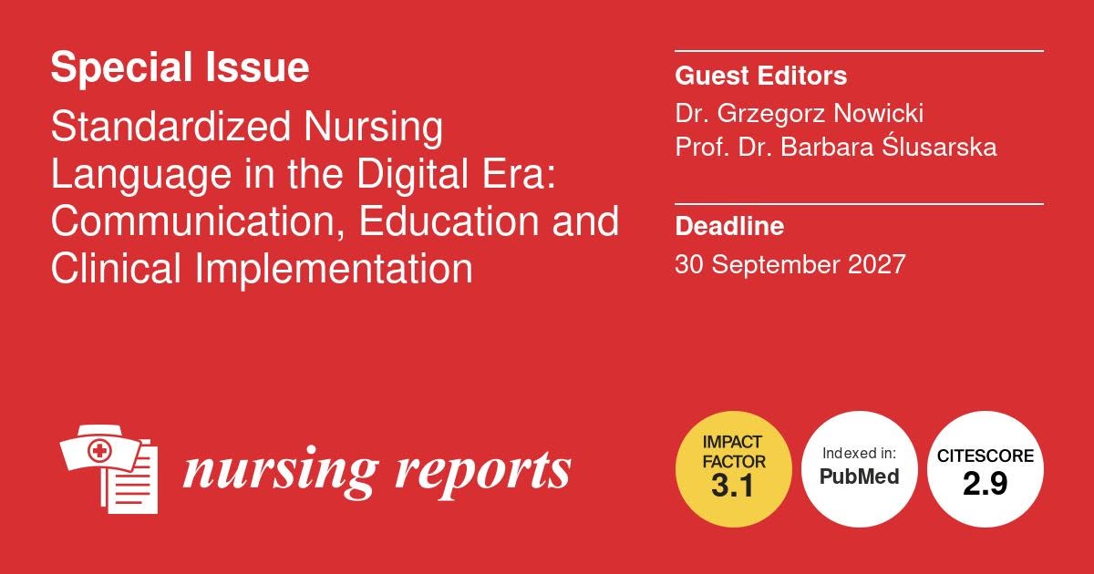 na grafice baner promocyjny czasopisma nursing reports